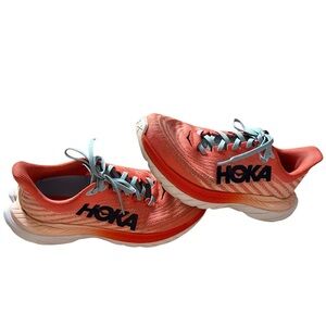 Hoka One One Mach 5 Shoes‎ Camellia Peach Women's 8.5B Orange Running Sneakers✅